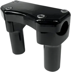 DS Gloss Black 3in Buffalo Straight Handlebar Riser w Top Clamp Kit for 1in Bar