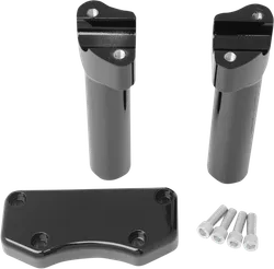 DS Black 6in Buffalo Straight Handlebar Riser and Top Clamp Kit