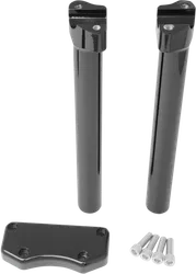 DS Black Gloss12in Buffalo Straight Handlebar Riser and Top Clamp Kit