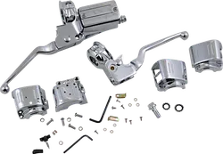 DS Chrome 3-4in Master Cylinder Handlebar Control Kit No Switches