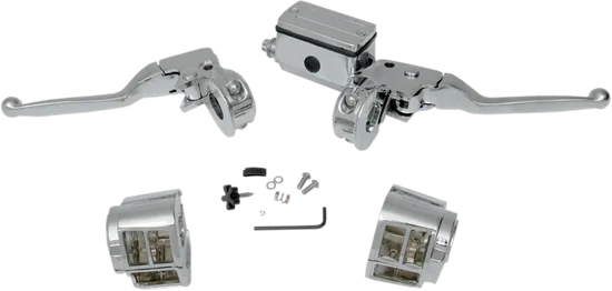 DS Chrome 5/8" Master Cylinder Handlebar Control Kit wo Switches