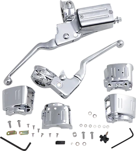 DS Chrome 11/16" Master Cylinder Handlebar Control Kit wo Switches