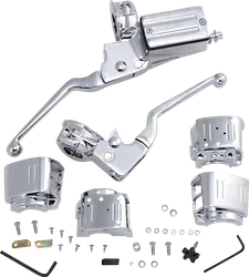 DS Chrome 11/16" Master Cylinder Handlebar Control Kit wo Switches
