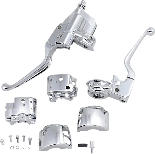 DS Chrome Brake Master Cylinder Handlebar Control Kit 9/16in Bore