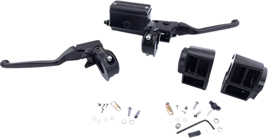 DS Black 5/8in Brake Master Cylinder Handlebar Control Kit