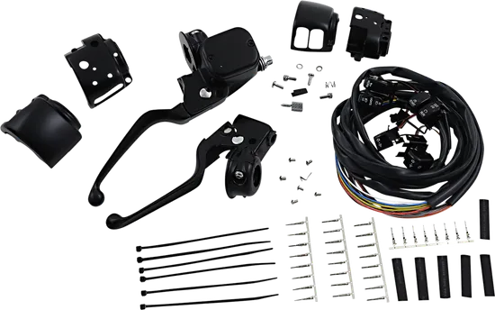 DS Black 9/16in Brake Master Cylinder Handlebar Control Kit