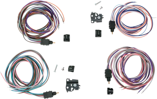 DS Black Handlebar Radio Cruise Switch Kit Wire Leads