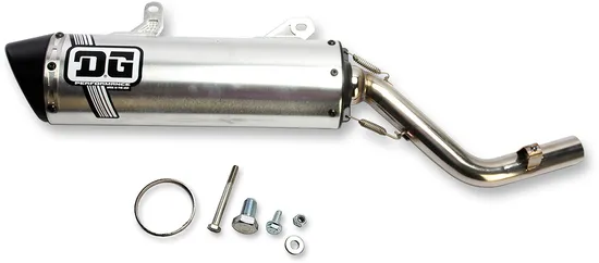 DG V2 Slip On Exhaust Muffler Pipe SS Al w Spark Arrestor
