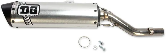 DG V2 Slip On Exhaust Muffler Pipe SS Al w Spark Arrestor