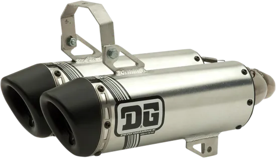 DG V2 Slip On Dual Exhaust Muffler Pipe SS Al with Spark Arrestor