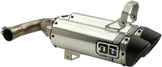 DG V2 Slip On Dual Exhaust Muffler Pipe SS Al with Spark Arrestor