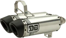 DG V2 Slip On Dual Exhaust Muffler Pipe SS Al with Spark Arrestor