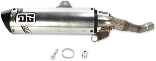DG V2 Slip On Exhaust Muffler Pipe SS Al with Spark Arrestor