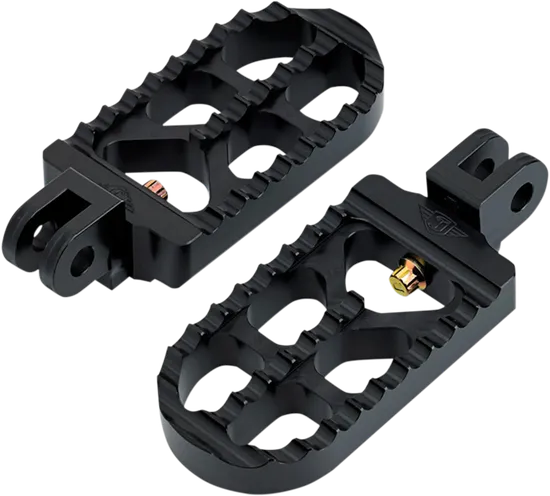 Joker Adjustable Serrated Driver Footpegs Pair Long Black