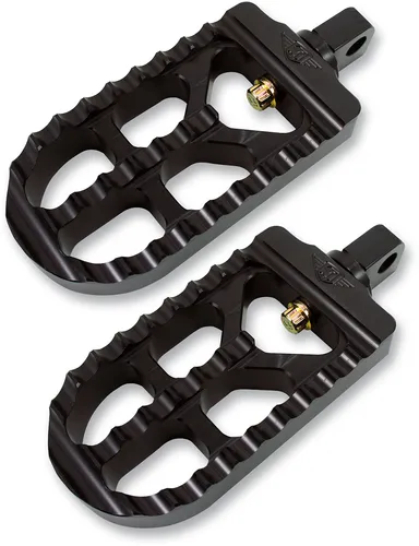 Joker Adjustable Serrated Driver Footpegs Pair Long Black