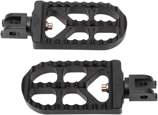 Adjustable Serrated Driver Footpegs Pair Long Black