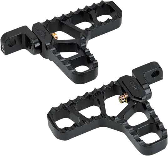 Joker Adjustable Serrated Driver Footpegs Pair Heel Black