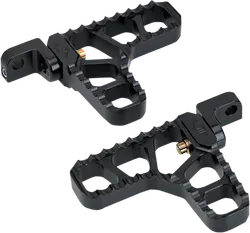 Joker Adjustable Serrated Driver Footpegs Pair Heel Black