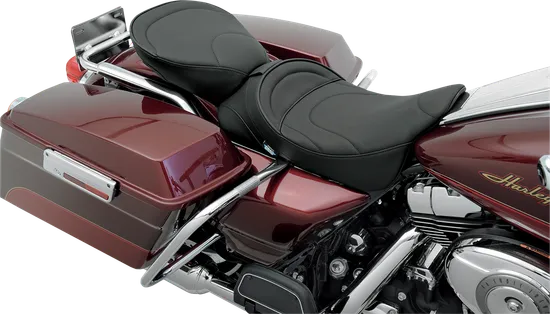 DS Black Leather Vinyl Wide Pillion Pad Passenger Seat