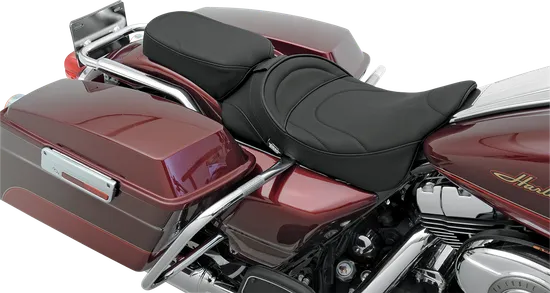 DS Black Leather and Vinyl Pillion Pad Passenger Seat