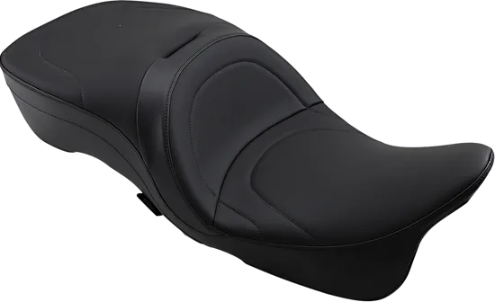 DS Black Leather Mild Stitched 2 Up Touring Seat