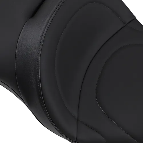 DS Black Leather Mild Stitched 2 Up Touring Seat