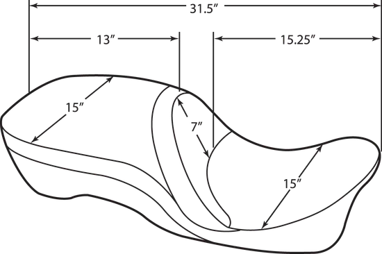 DS Black Leather Pillow 2 Up Touring Seat