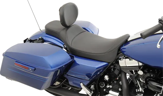 DS Black Leather Extend Reach Mild Stitched 2 Up Predator Seat