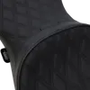 DS Black Leather Vinyl Double Diamond Stitch 2 Up Touring Seat