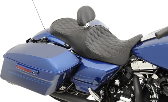 DS Black Leather Diamond Stitch Low Profile Forward 2 Up Seat