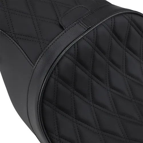 DS Black Leather Diamond Stitch Low Profile Forward 2 Up Seat