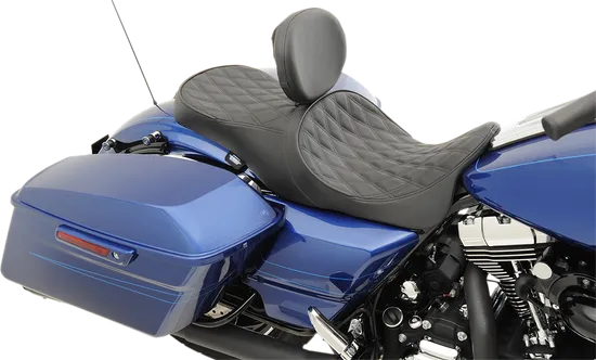 DS Black Leather Diamond Stitch Low Profile Forward 2 Up Seat