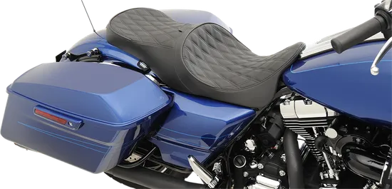 DS Black Leather Diamond Stitch Low Profile Forward 2 Up Seat