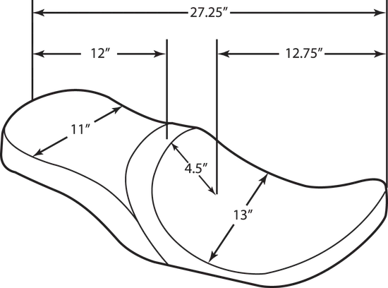 DS Black Leather Mild Stitched Low Profile 2 Up Seat Yaffe Tank