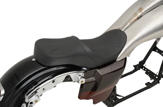 DS Black Leather Mild Stitched Low Profile 2 Up Seat Yaffe Tank