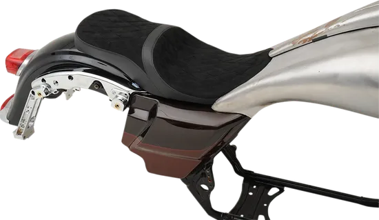 DS Faux Suede Diamond Stitch Low Profile 2 Up Seat Yaffe