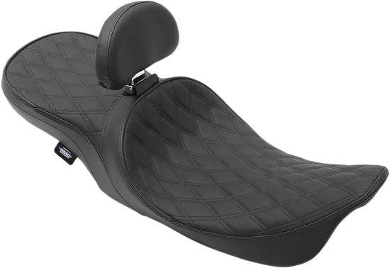 DS Black Leather Diamond Stitched Low Profile 2 Up Seat