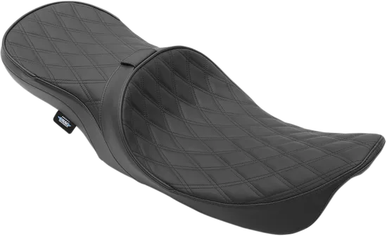 DS Black Leather Diamond Stitched Low Profile 2 Up Seat