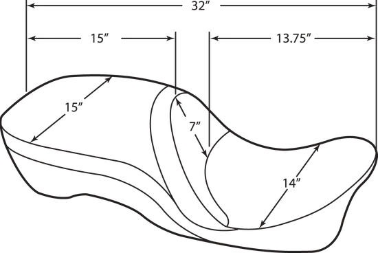 DS Black Leather Diamond Stitched 2 Up Touring Seat