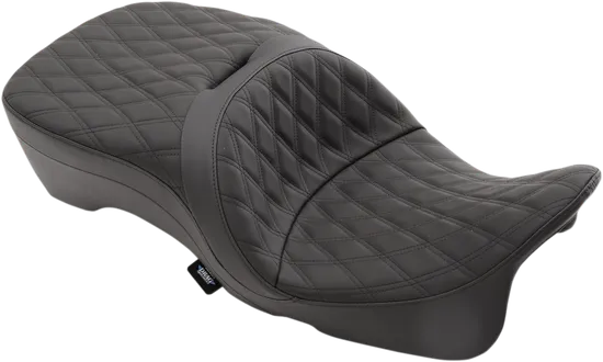 DS Black Leather Diamond Stitched 2 Up Touring Seat