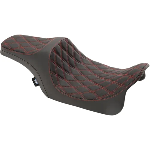 DS Black Vinyl Red Diamond Stitch Predator III 2 Up Seat 3