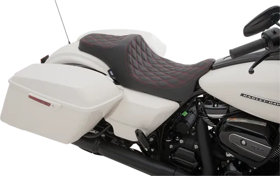 DS Black Vinyl Red Diamond Stitch Predator III 2 Up Seat