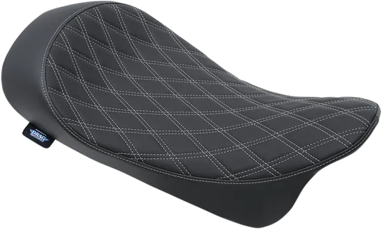 DS Black Leather Vinyl Silver Double Diamond Stitch Low Solo Seat