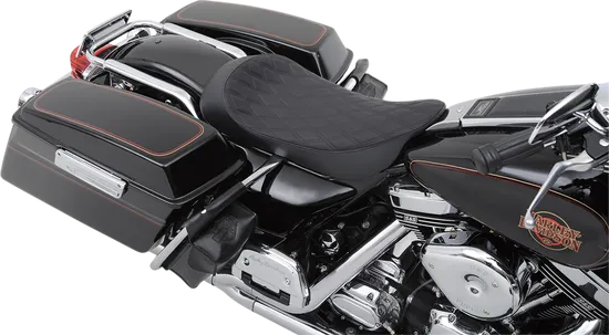 DS Black Leather Vinyl Double Diamond Stitch Low Solo Seat