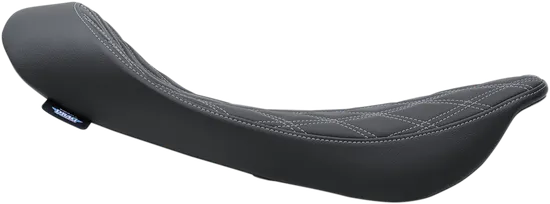 DS Black Leather Vinyl Silver Double Diamond Stitch Low Solo Seat