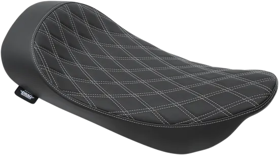 DS Black Leather Vinyl Silver Double Diamond Stitch Low Solo Seat