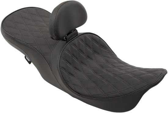 DS Black Leather Diamond Stitch Low Profile Forward 2 Up Seat