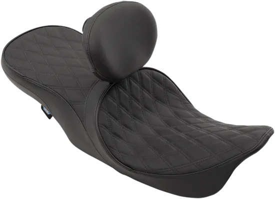 DS Black Leather Diamond Stitch Low Profile Forward 2 Up Seat