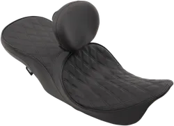 DS Black Leather Diamond Stitch Low Profile Forward 2 Up Seat