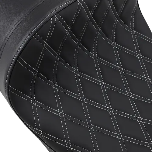 DS Black Vinyl Silver Diamond Stitch Forward Low Solo Seat